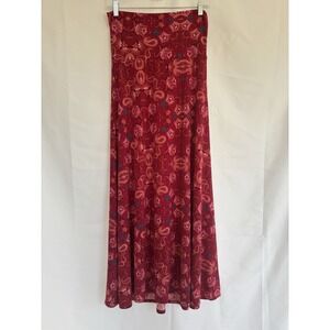 LuLaRoe Maxi Skirt Full Length A-Line Red Paisley Print Nwt Sz XX-Small XXS 00-0